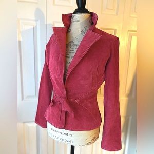 Lined Pink Suede Jacket . 70s Style